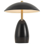 Poppy Portable Table Lamp - Brass / Glossy Black