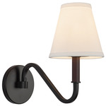 Sloan Wall Sconce - Matte Black / White Linen