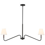 Sloan Linear Pendant - Matte Black / White Linen