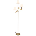 Sloan Floor Lamp - Brushed Gold / White Linen