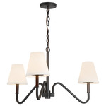 Sloan Chandelier - Matte Black / White Linen