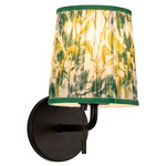 Scout Wall Sconce - Matte Black / Green Floral Linen