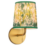 Scout Wall Sconce - Brushed Gold / Green Floral Linen