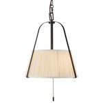 Scout Pendant - Matte Black / White Linen