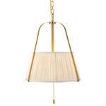 Scout Pendant - Brushed Gold / White Linen