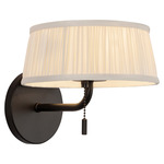 Scout Disc Wall Sconce - Matte Black / White Linen