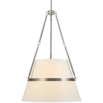 Oliver Pendant - Brushed Nickel / White Linen