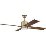 Teana Ceiling Fan with Light - Satin Brass / Flat Black / Mesquite