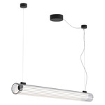 io Linear Pendant - Matte Black / Clear