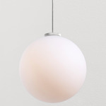 Glass 120 Pendant - Brushed Aluminum / Brushed Brass Canopy