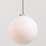 Glass 120 Pendant - Brushed Brass / Matte White Canopy