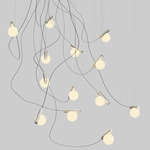 Node Chandelier - Matte White / Brushed Nickel