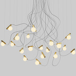 Node Chandelier - Matte White / Brushed Brass