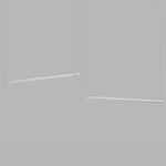 Form 01 Linear Suspension w/ End Canopy - Brushed Aluminum / Brushed Nickel Canopy