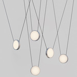 Highwire Quintet Chandelier - Brushed Aluminum / Brushed Nickel Canopy