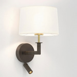 Club Reading Wall Sconce - Bronze / Brass / White