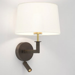 Club Reading Wall Sconce - Bronze / Brass / White