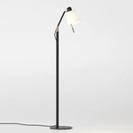 Edward Floor Lamp - Matte Black / White Fabric