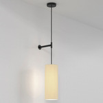 Pendant Suspension Kit with Fabric Shade - Matte Black / Putty