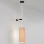 Pendant Suspension Kit with Fabric Shade - Matte Black / Oyster