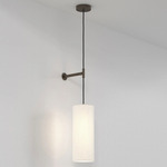 Pendant Suspension Kit with Fabric Shade - Bronze / White