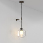 Pendant Suspension 3 with Glass Shade - Bronze / Clear