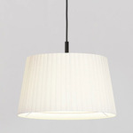 Pendant Suspension 4 with Fabric Shade - Matte Black / White