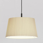 Pendant Suspension 4 with Fabric Shade - Matte Black / Putty