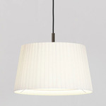 Pendant Suspension 4 with Fabric Shade - Bronze / White