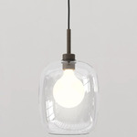 Pendant Suspension 4 with Glass Shade - Bronze / Clear
