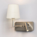 Side By Side Wall Sconce - Matte Nickel / White