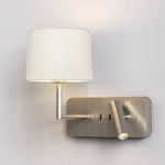 Side By Side Wall Sconce - Matte Nickel / White