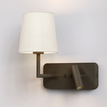 Side By Side Wall Sconce - Bronze / White