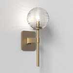 Tacoma Round Wall Sconce - Antique Brass / Clear Ribbed