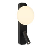 Zeppo Reader Wall Sconce - Matte Black / Opal