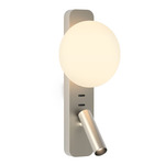 Zeppo Reader Wall Sconce - Matte Nickel / Opal