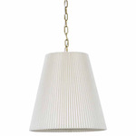 Amici Pendant - Aged Brass / White Linen / White Linen