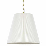 Amici Pendant - Aged Brass / White Linen / White Linen