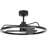 Lucci Air Cessna Ceiling Fan with Color-Select Light - Black / Black