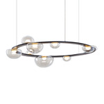 Dew Drops Circle Pendant - Brushed Anthracite / Iridescent Metalized