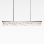 Fragment Linear Pendant - Brushed Silver / White Fragmentglass