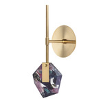 Fragments Wall Sconce - Brushed Gold / Flamingo Mint Fragmentglass
