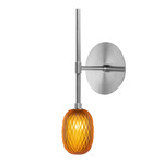 Metamorphosis Wall Sconce - Brushed Silver / Amber