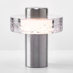 Ollo Portable Table Lamp - Brushed Silver / Clear