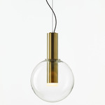 Phenomena Small Globe Pendant - Brushed Gold / Clear