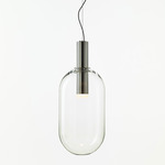 Phenomena Capsule Pendant - Brushed Silver / Clear