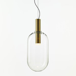 Phenomena Capsule Pendant - Brushed Gold / Clear