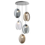 Ama Multi Light Pendant - Dark Silver / Bronze / Clear / Smoke Mix