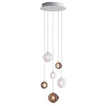 Dark & Bright Star Multi Light Pendant - Brushed Gold / Cigar / White