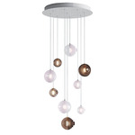 Dark & Bright Star Multi Light Pendant - Brushed Gold / Cigar / White